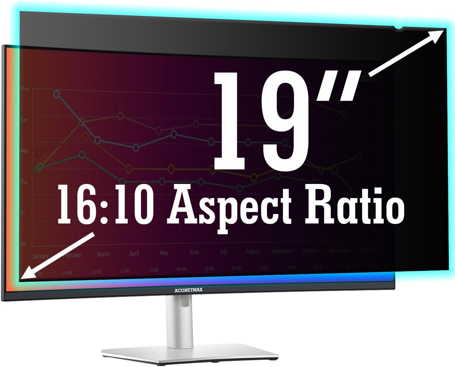 螢幕防窺片 適用於 19 吋電腦寬螢幕